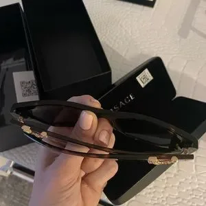 ? Versace irregular shaped sunglasses black V logo NIB Versace | Accessories | Versace Irregular Shaped Sunglasses  main image 2